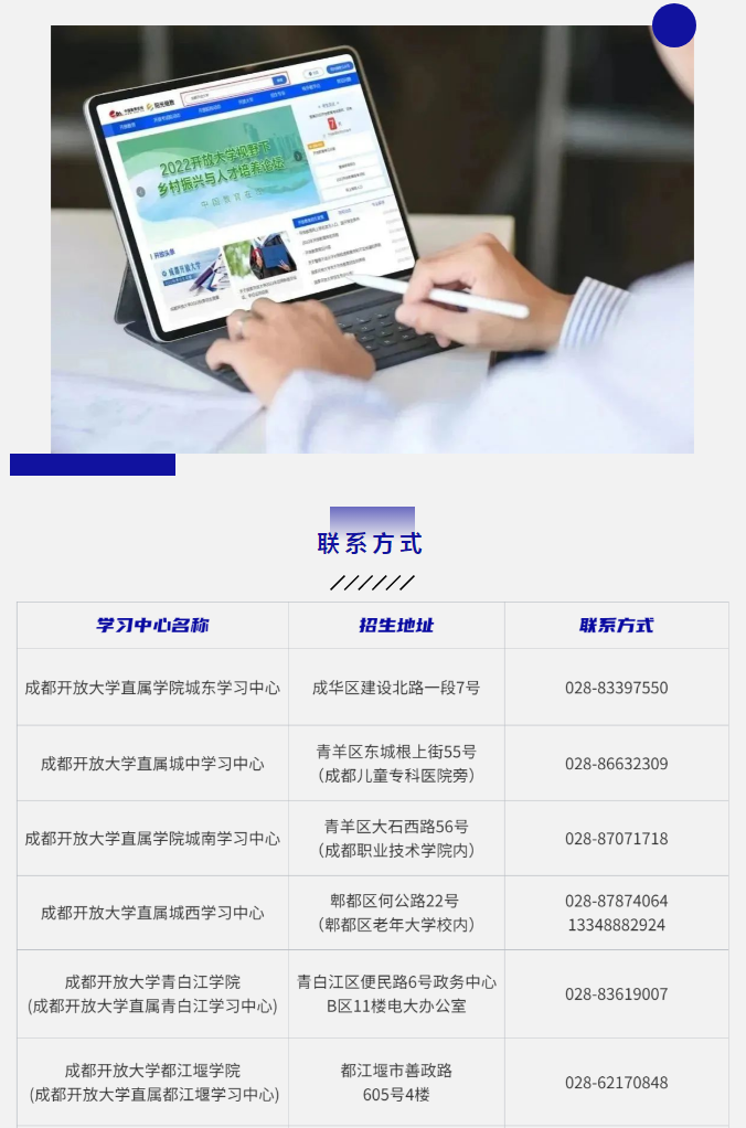 成都開放大學2023春季招生簡章