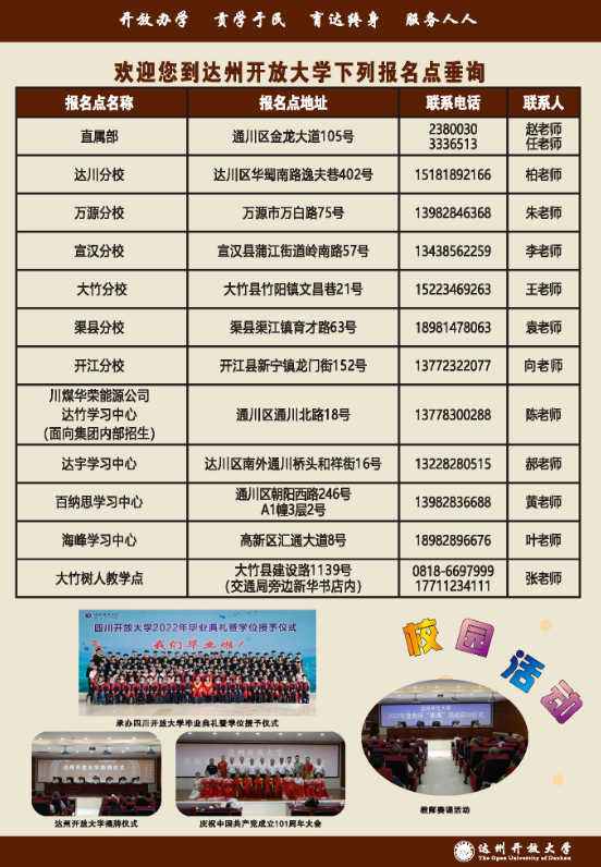 達州渠縣開放大學招生簡章（2022秋）
