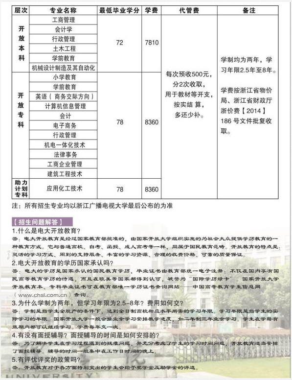 紹興柯橋開放大學2022年春季招生簡章