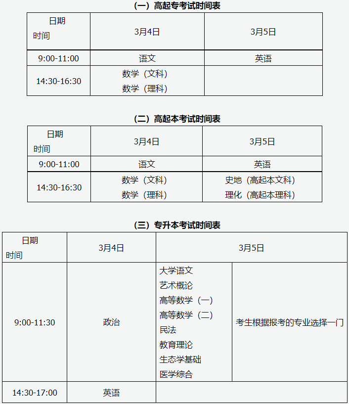 關于2022年成人高考(延考)考試時間的公告