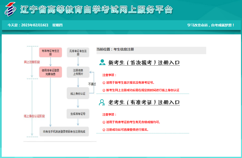 2023年4月遼寧省自考報名官網