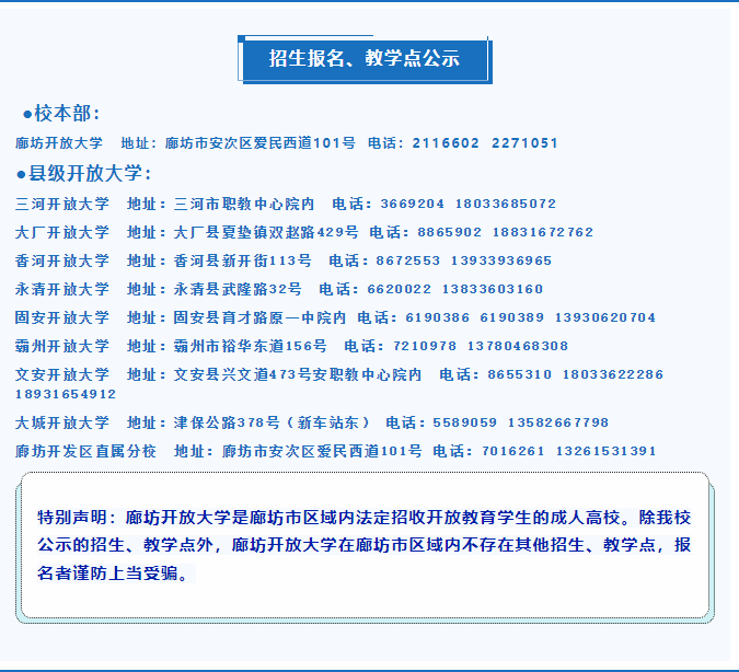 廊坊開放大學(三河分校)2023年招生簡章 廊坊開放大學(三河分校)2023年招生簡章