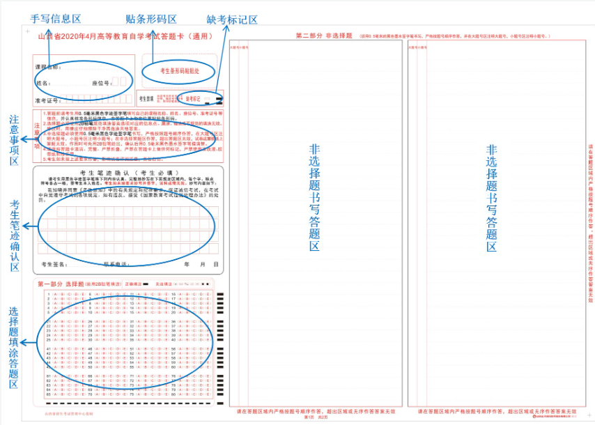 山西招生考試網：高等教育自學考試考生答題注意事項