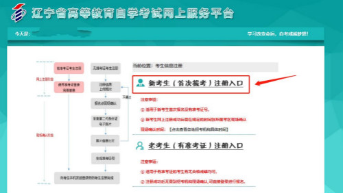 遼寧自考新生注冊流程1