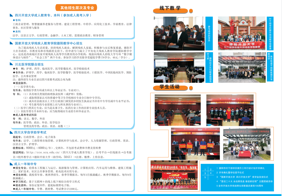 2023年德陽開放大學（廣漢分校）春季招生簡章