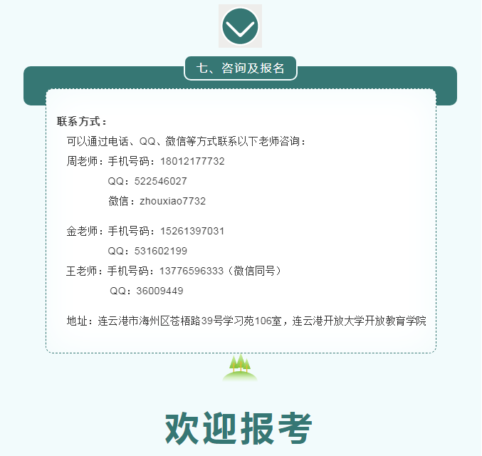 2022年春季連云港開放大學開放教育招生簡章（灌云校區）