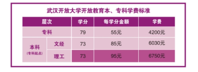 武漢新洲開放大學學費多少錢？