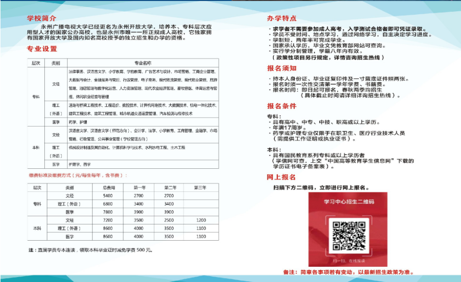 永州祁陽開放大學招生簡章