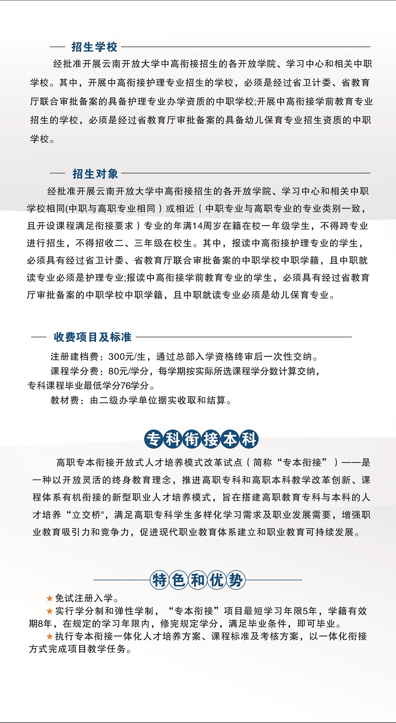 2023年春季云南開放大學招生簡章